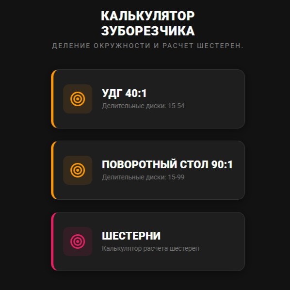 Калькулятор зуборезчика